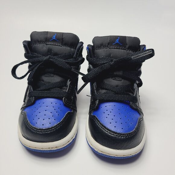 Nike Air Jordan Retro 1 Mid Hyper Royal Blue TD 640735-068 Rare Toddler Size 7C - Picture 4 of 7
